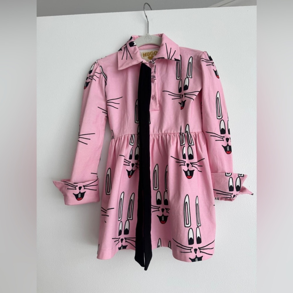 HUGO Pink Dress with Bunny Print